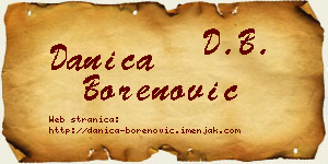 Danica Borenović vizit kartica
